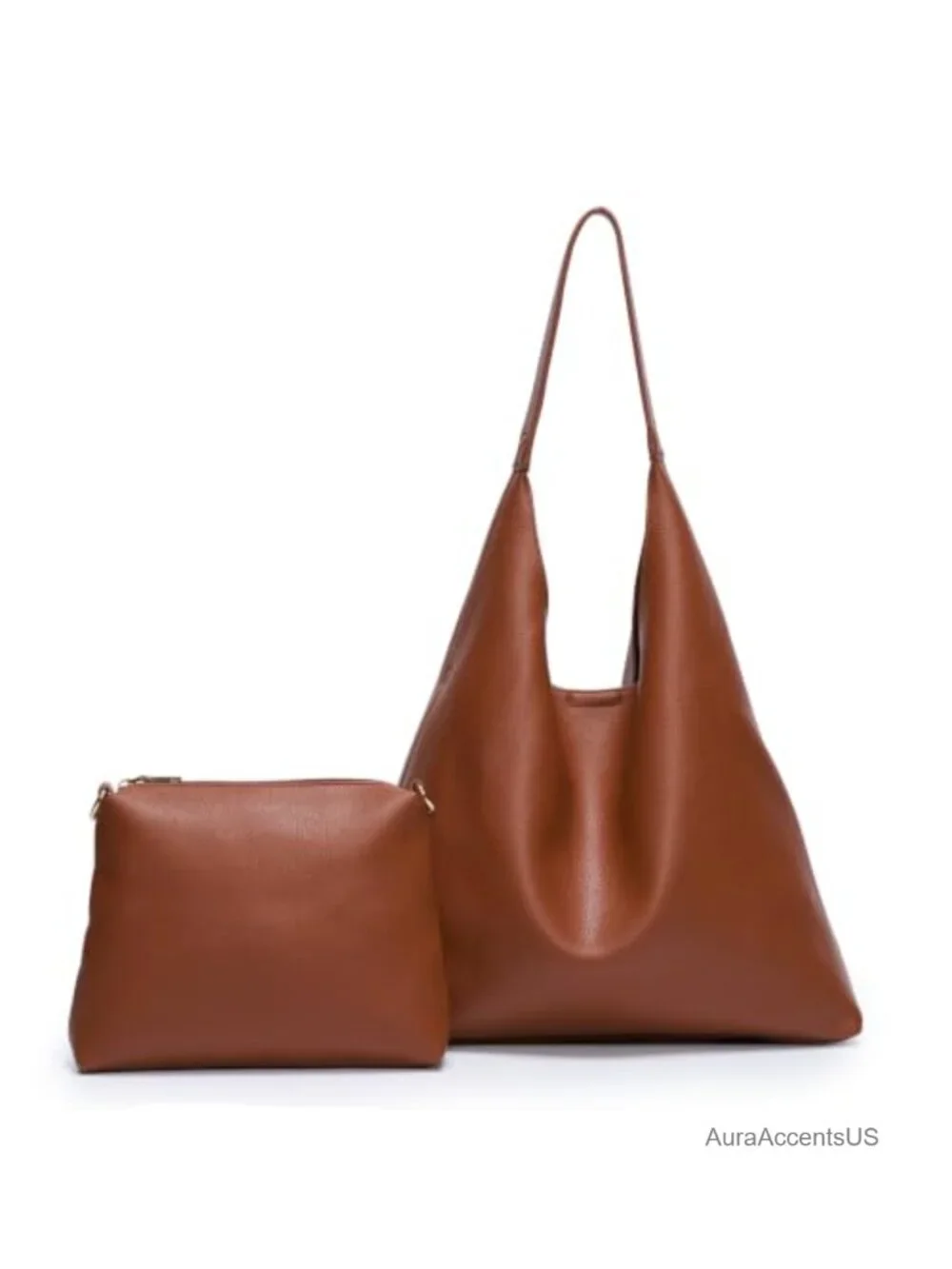 Slouchy Hobo Tote Bag Set Faux Leather Shoulder Bag Work Laptop
